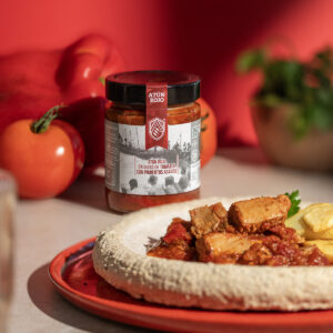 Atún rojo en guiso de tomates